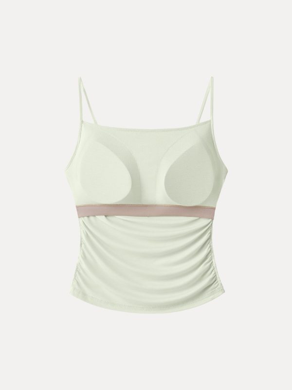 Adjustable Spaghetti Straps Side Ruched New Airy Bra Tank