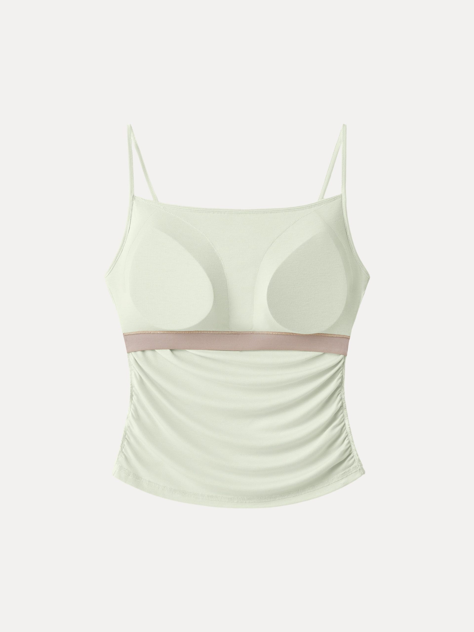 Adjustable Spaghetti Straps Side Ruched New Airy Bra Tank - Image 11