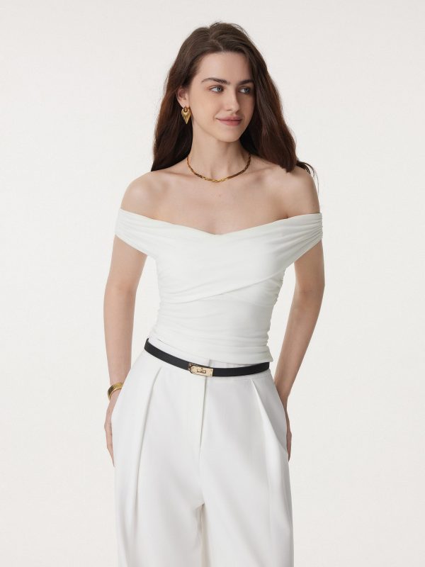 Criss Cross Off Shoulder New Airy Bra Top