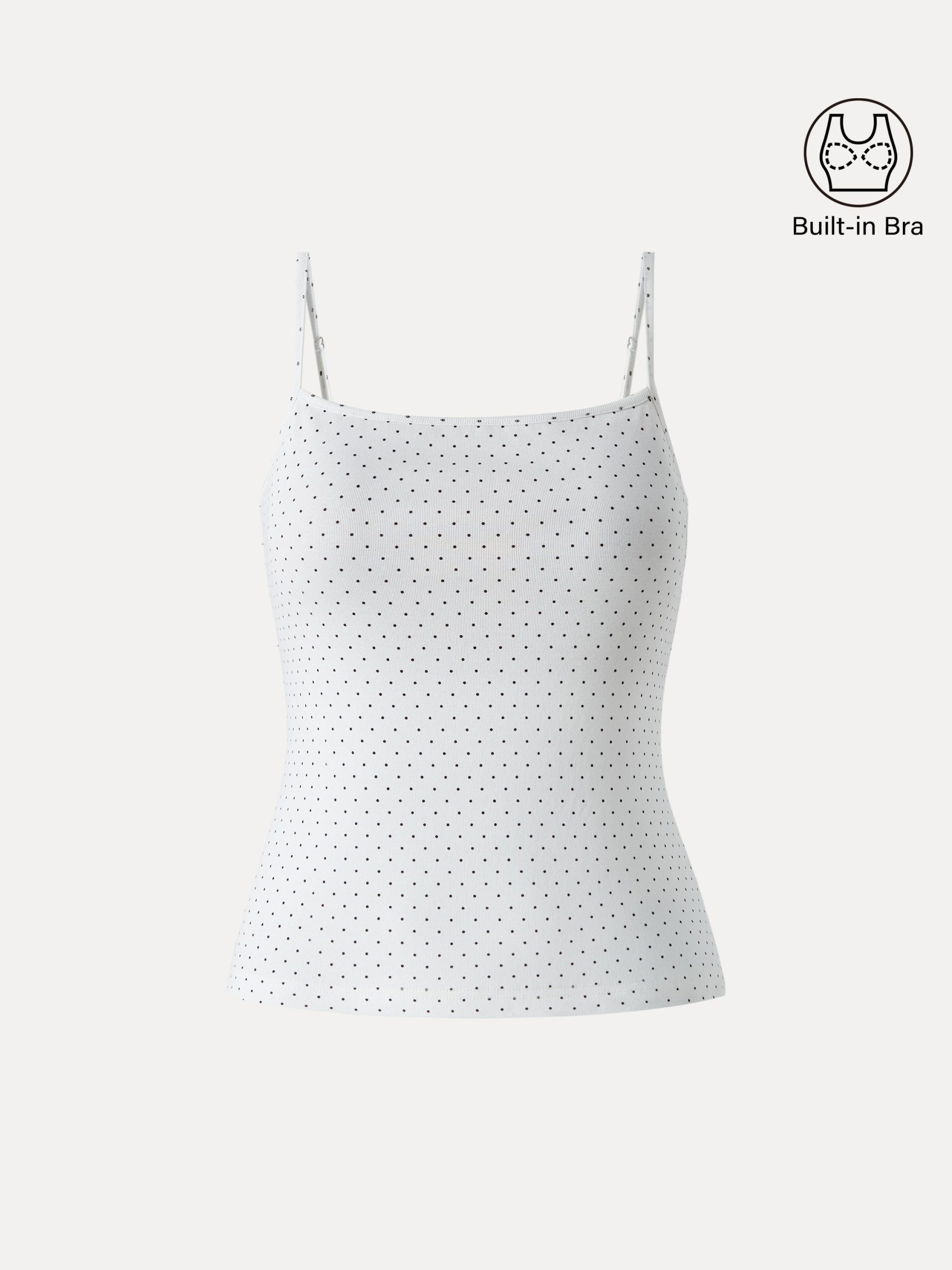 Stretch Cotton Polka Dot Adujstable Spaghetti Bra Top Limited Edition - Image 12