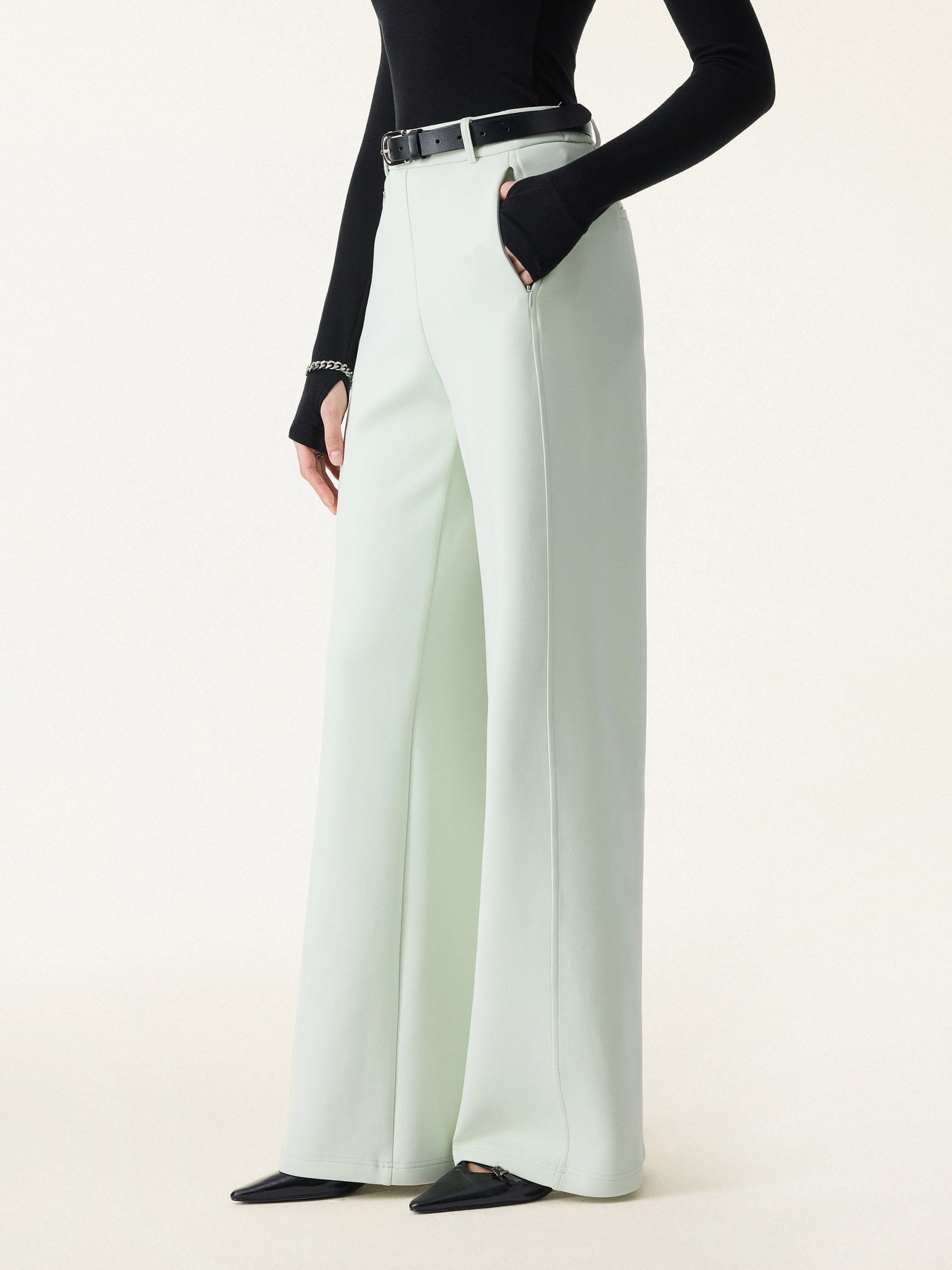 2Pcs Set Multi-wear Bra Top &  Slimming High Rise Wide Leg Pants - Image 13