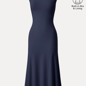 Scoop Neck Midi Low Back Bra Dress - Image 12