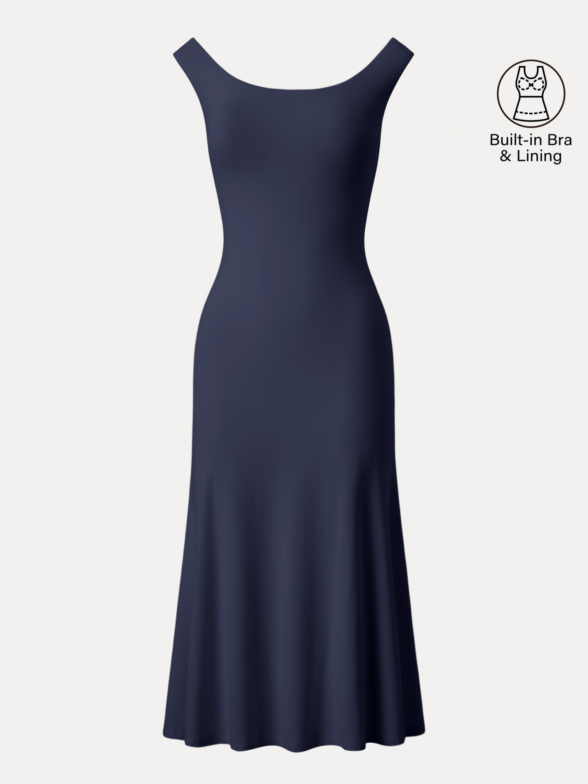 Scoop Neck Midi Low Back Bra Dress - Image 12