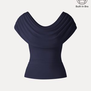 UltraSoft SkinKiss Draped U-Neck Ruched Bra Top - Image 16
