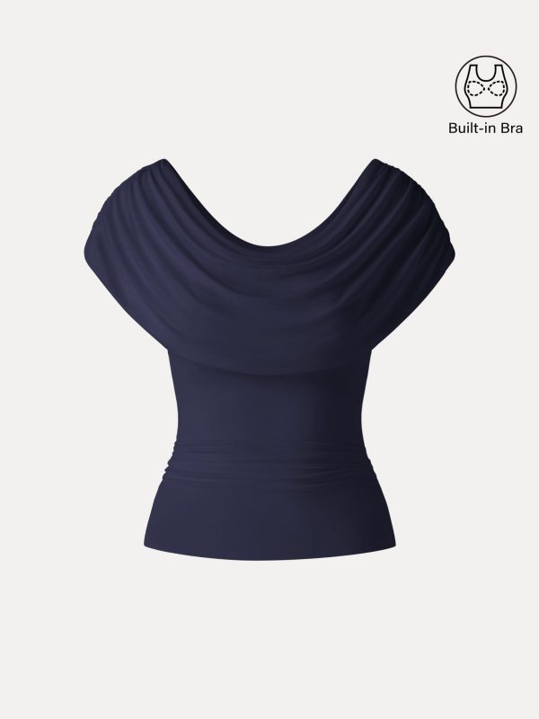 UltraSoft SkinKiss Draped U-Neck Ruched Bra Top