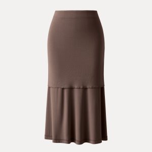 2Pcs Set SkinKiss Cowl Back Flutter Sleeve Bra Top & Pull-on Midi Skirt - Image 14