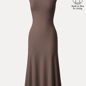 Scoop Neck Midi Low Back Bra Dress - Image 17