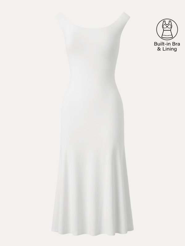 Scoop Neck Midi Low Back Bra Dress