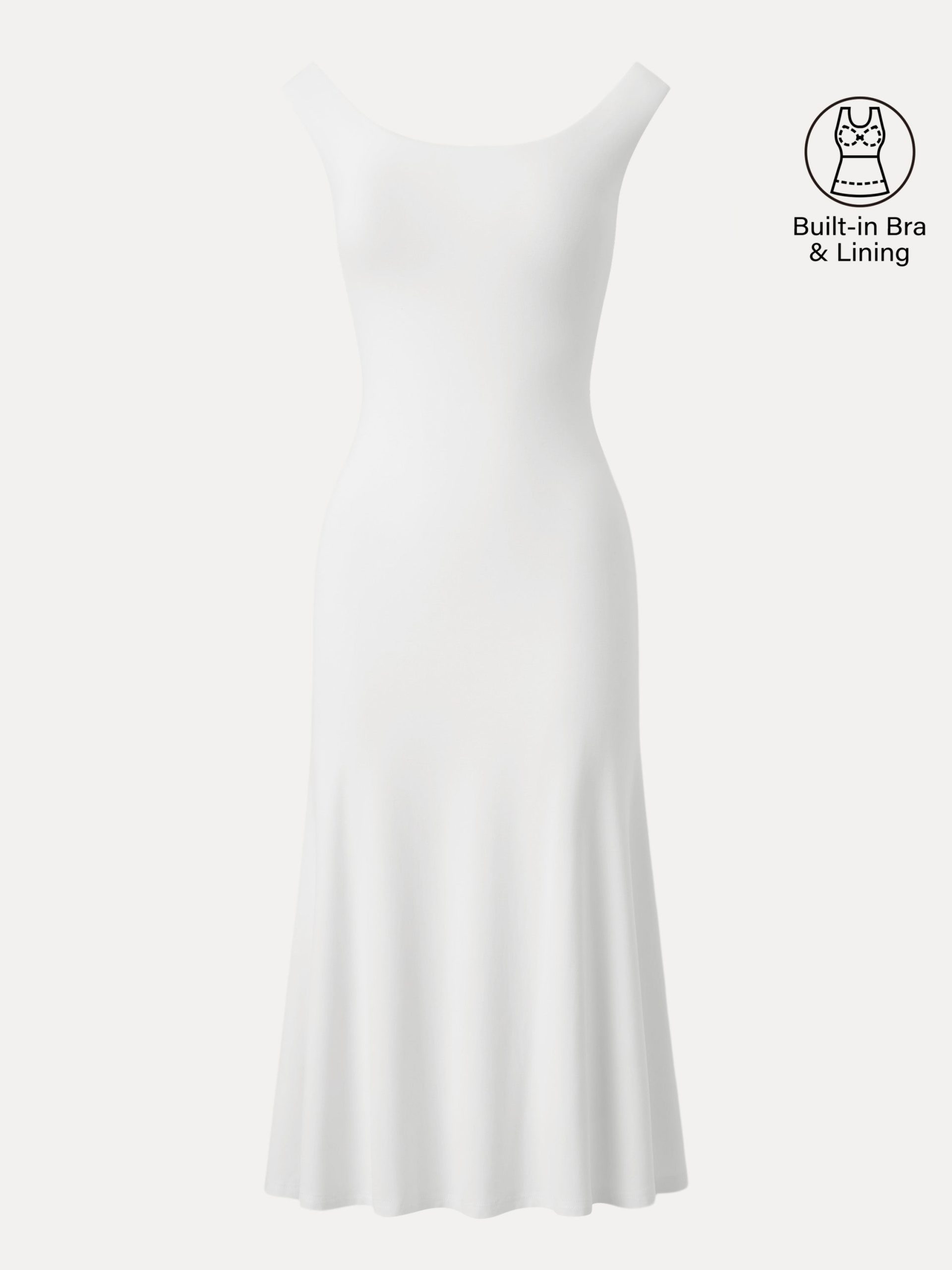 Scoop Neck Midi Low Back Bra Dress - Image 11
