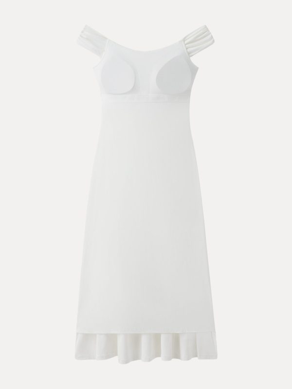 Flowy Criss Cross Off-shoulder Midi Bra Dress
