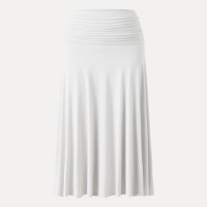 Flowy Side Ruched A-line Midi Skirt - Image 12
