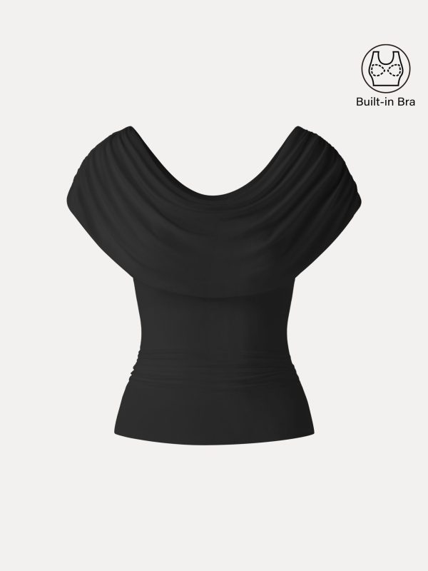 UltraSoft SkinKiss Draped U-Neck Ruched Bra Top