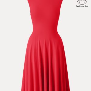 SkinKiss Boatneck Wide Shoulder Bra Dress with Pockets - Image 17