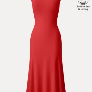 Scoop Neck Midi Low Back Bra Dress - Image 15