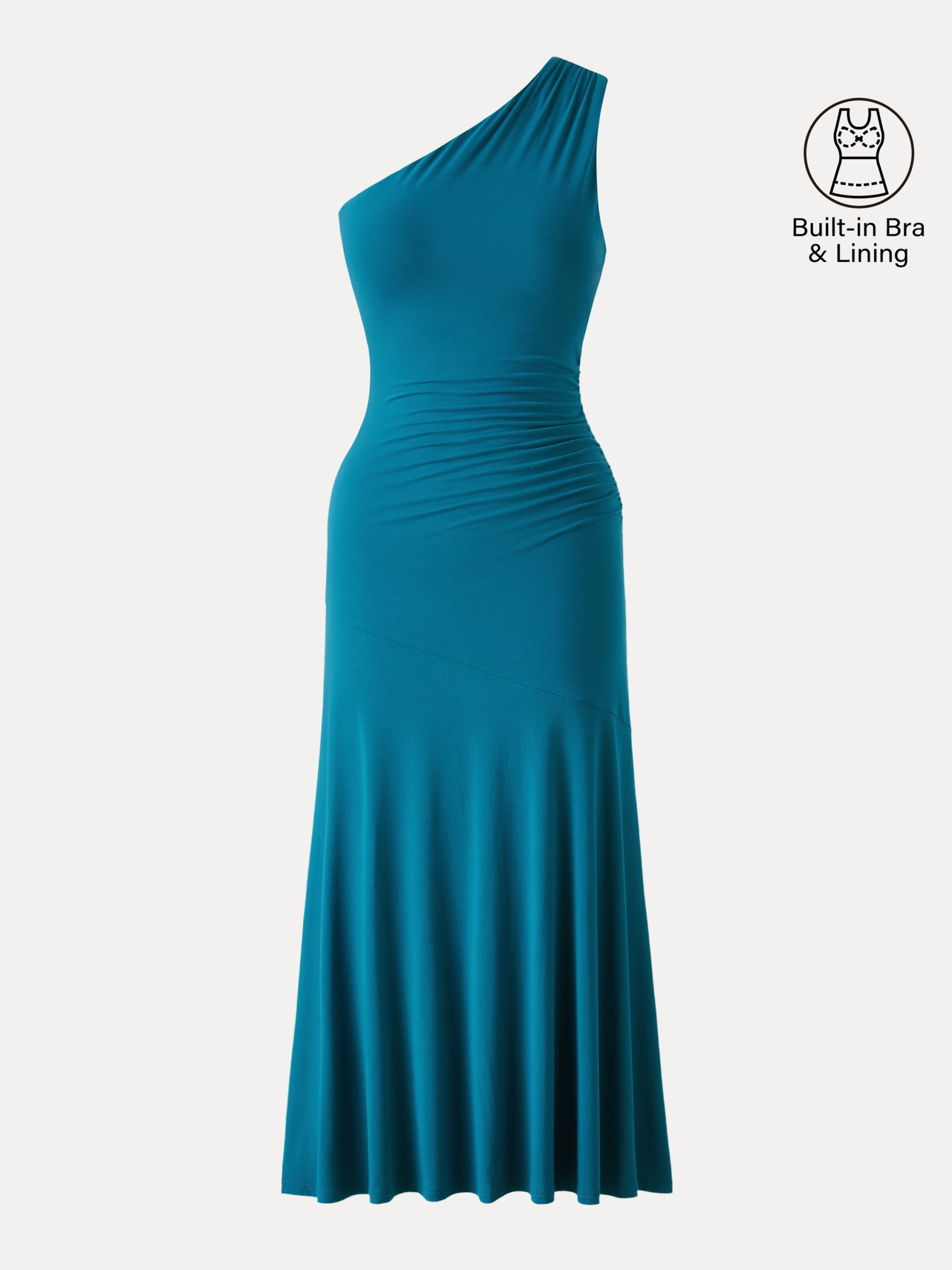 SkinKiss Ruched One Shoulder Maxi Bra Dress - Image 10
