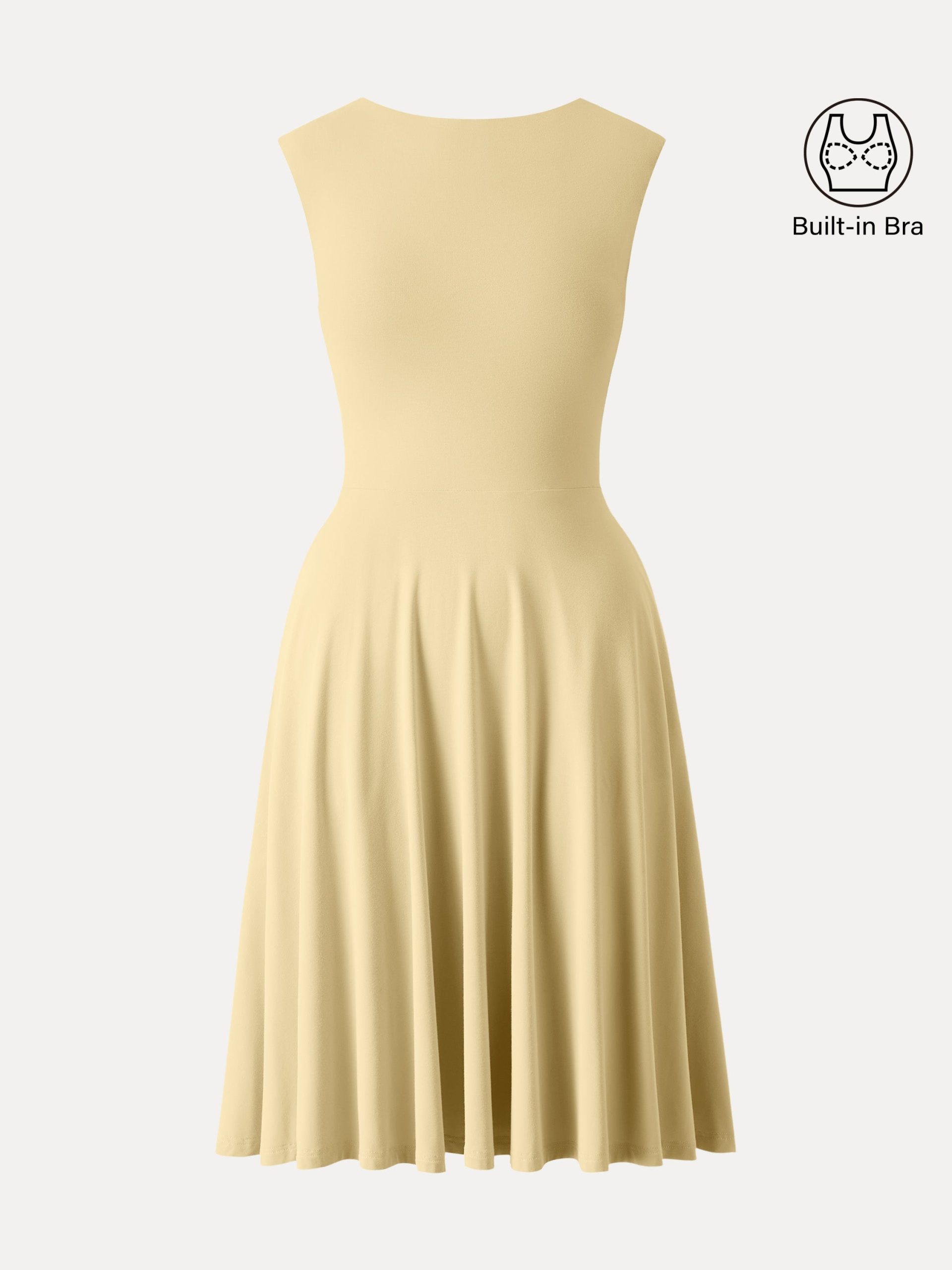SkinKiss Boatneck Wide Shoulder Bra Dress with Pockets - Image 15