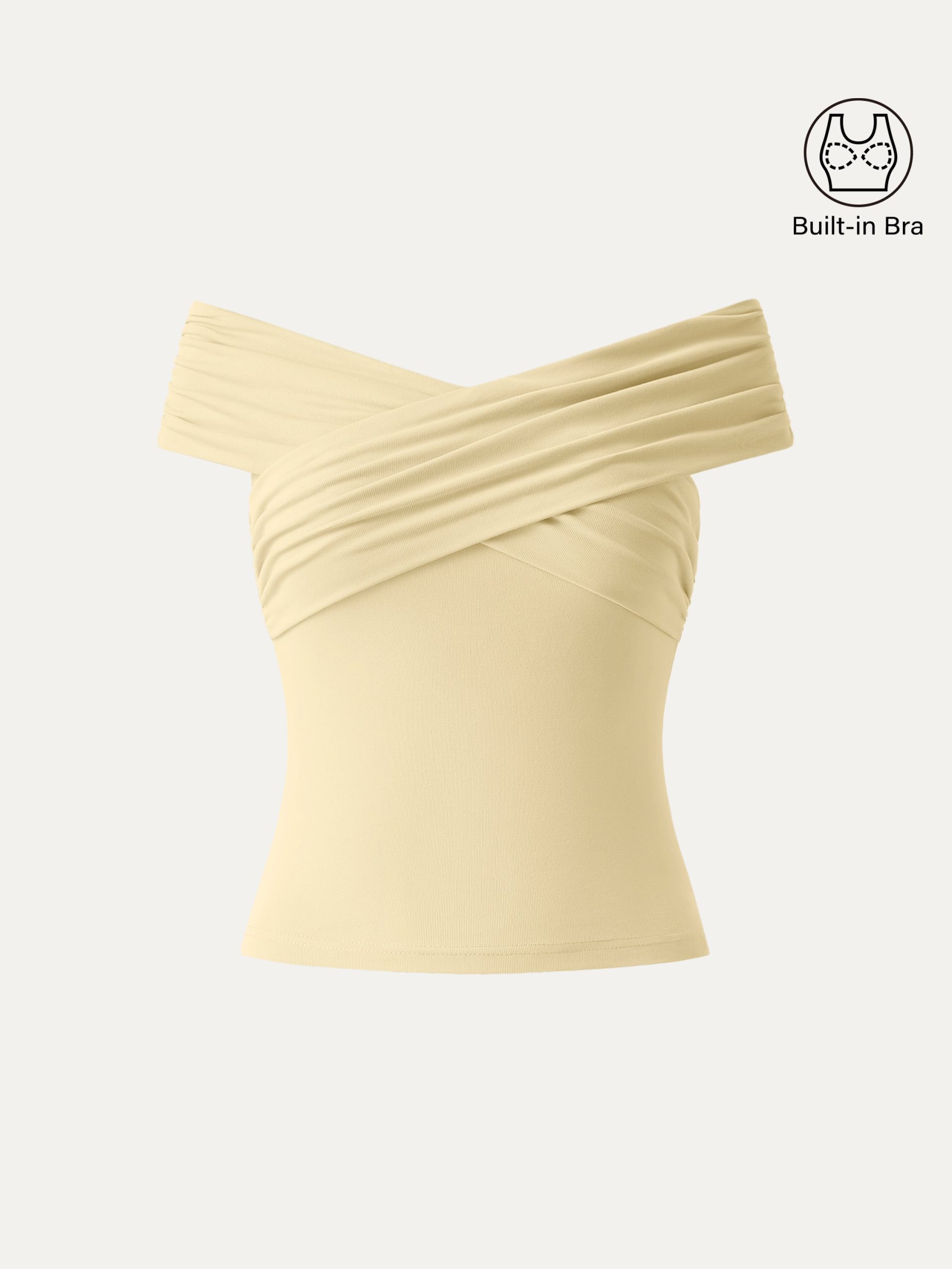 Criss Cross Off Shoulder New Airy Bra Top - Image 27