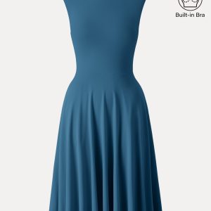 SkinKiss Boatneck Wide Shoulder Bra Dress with Pockets - Image 2