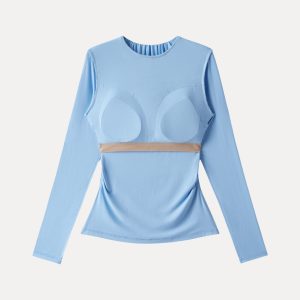 SkinKiss Round Neck All-over Ruching Bra Top - Image 9