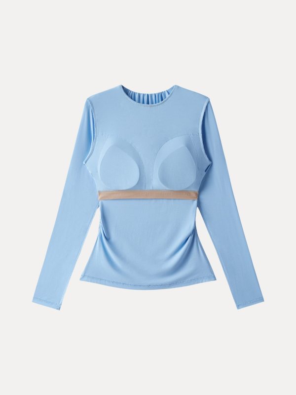 SkinKiss Round Neck All-over Ruching Bra Top