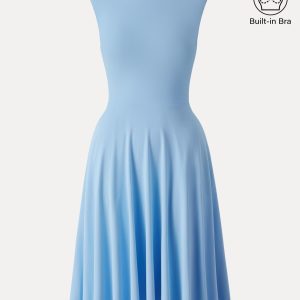 SkinKiss Boatneck Wide Shoulder Bra Dress with Pockets - Image 14
