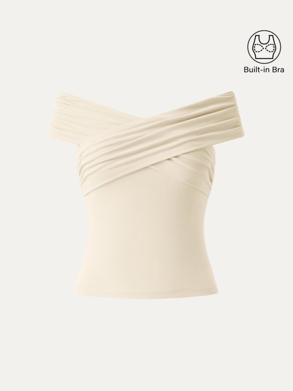 Criss Cross Off Shoulder New Airy Bra Top