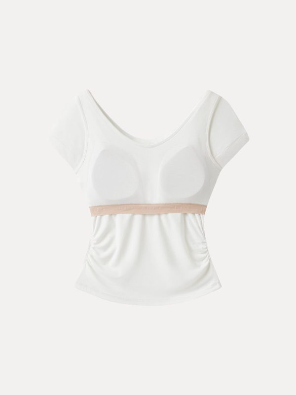 UltraSoft SkinKiss Draped U-Neck Ruched Bra Top