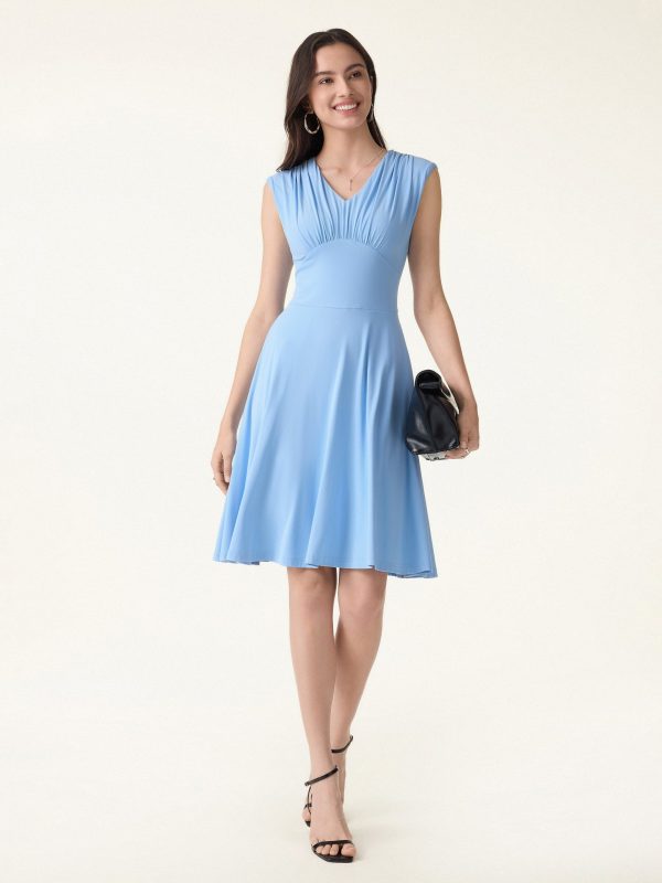 SkinKiss Cooling V-Neck Gathered Bra Dress with Pockets