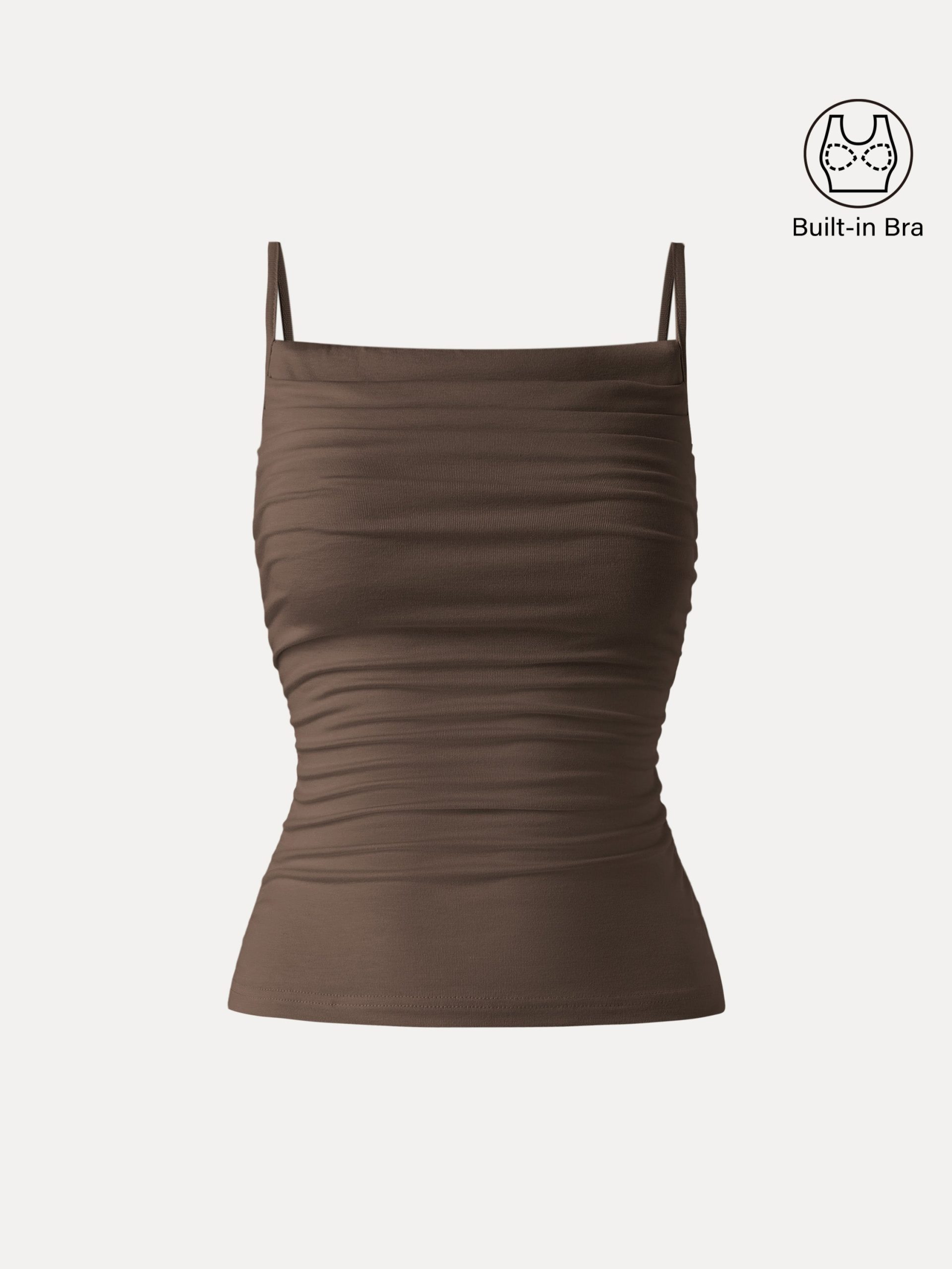 Adjustable Spaghetti Straps Side Ruched New Airy Bra Tank - Image 13