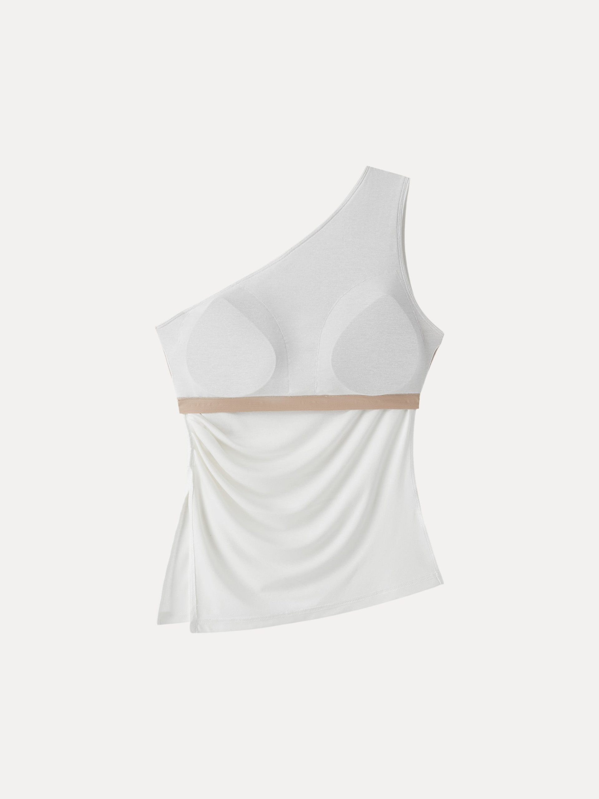 Linen Knit One Shoulder Bra Tank - Image 9