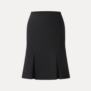 4-Way Stretch Knee Length Pleated Flare Skirt - Image 11