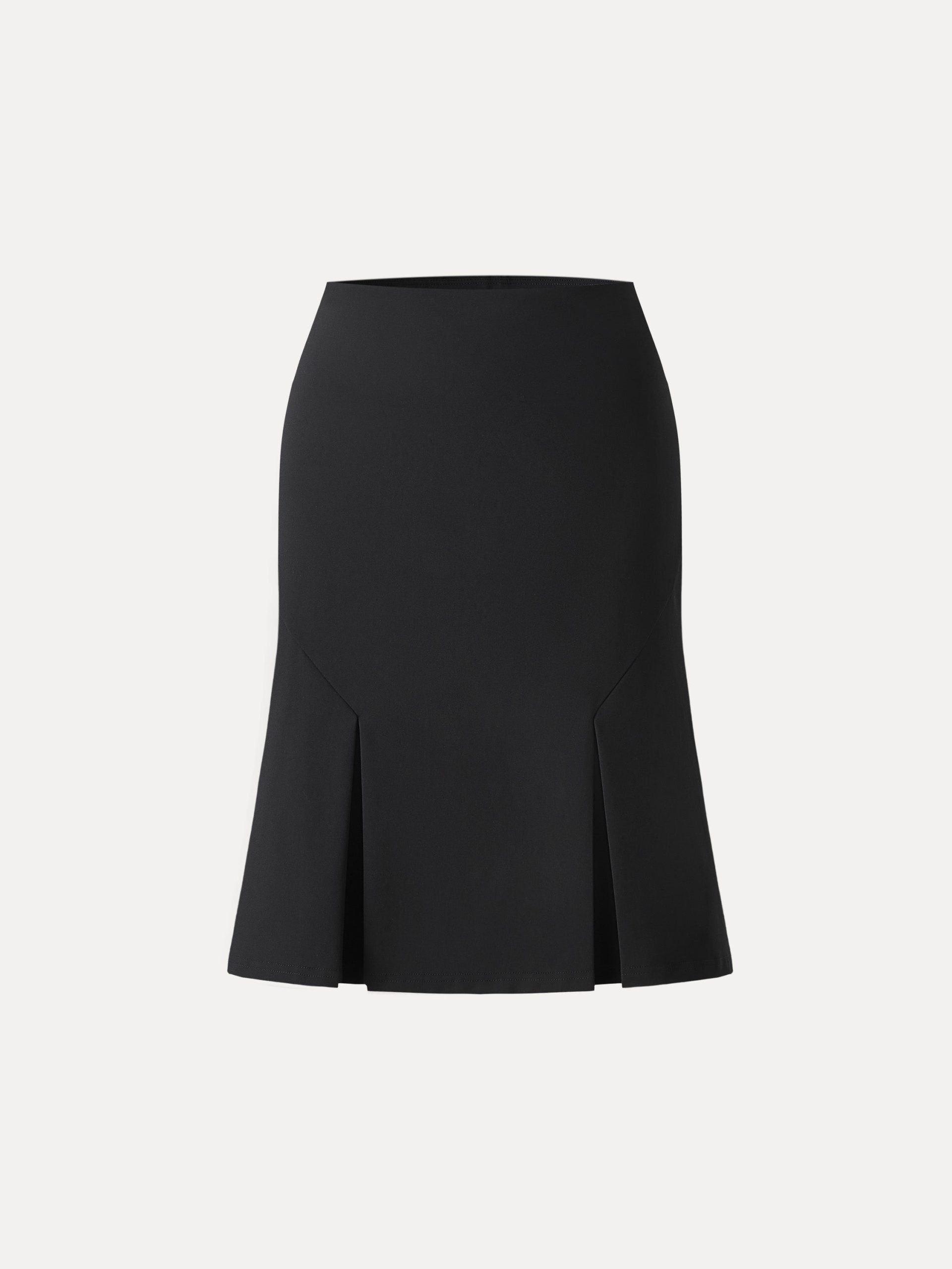 4-Way Stretch Knee Length Pleated Flare Skirt - Image 11