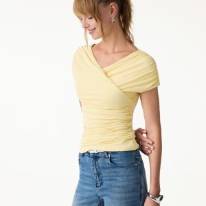 SkinKiss Surplice V-Neck Ruching Bra Top - Image 7