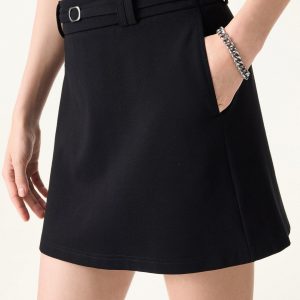 Stretch Ponte A-Line Mini Skort with Pockets - Image 6