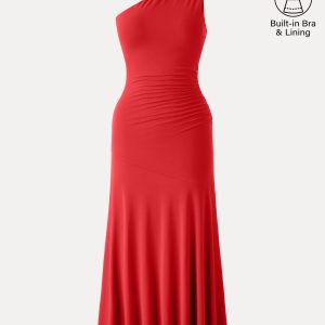 SkinKiss Ruched One Shoulder Maxi Bra Dress - Image 12