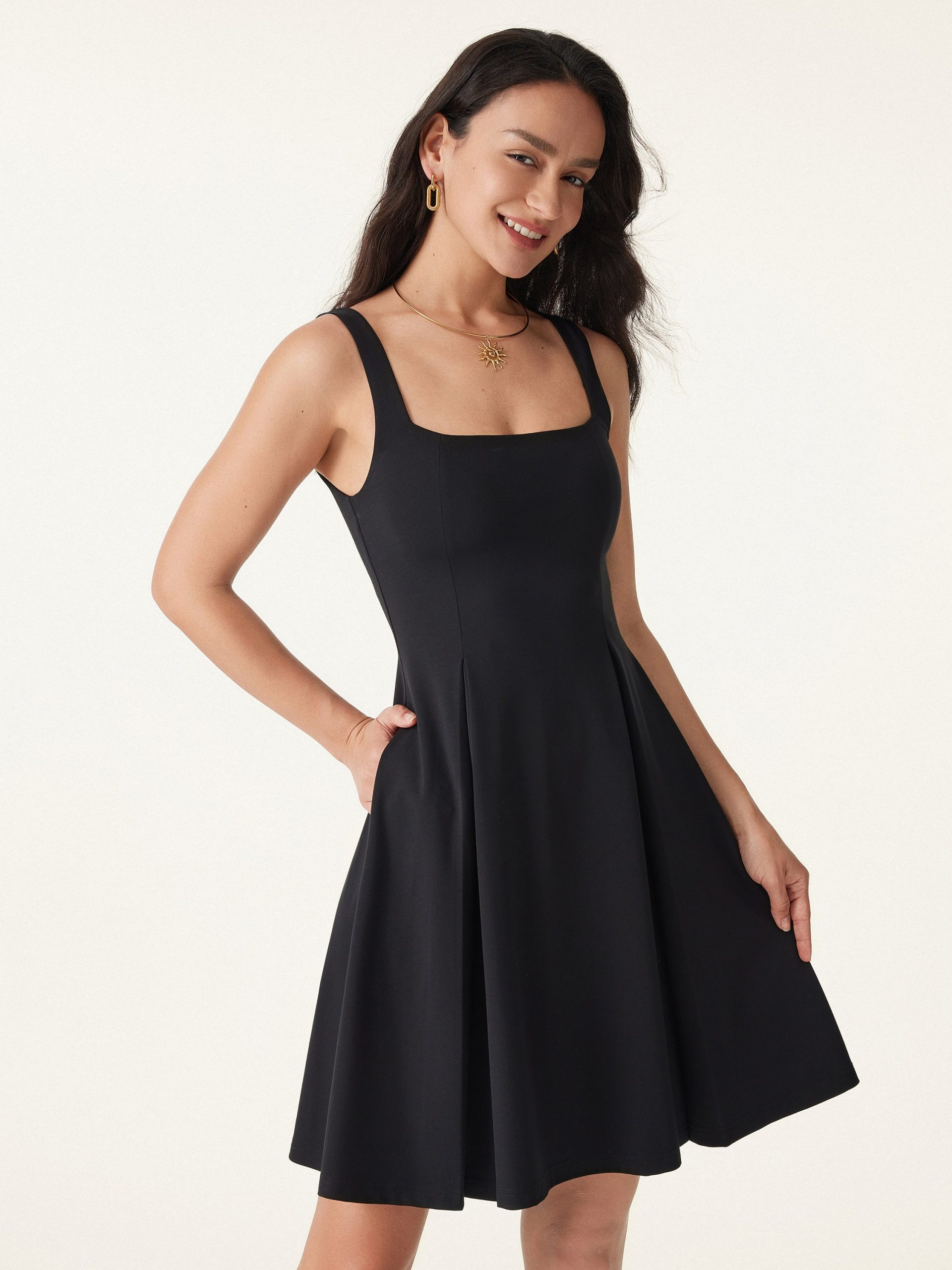 Square Neck Fit-and-flare Mini Bra Dress - Image 6