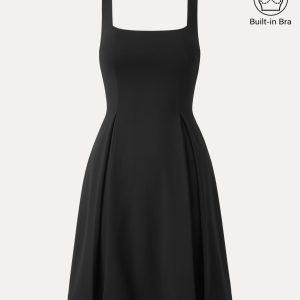 Square Neck Fit-and-flare Mini Bra Dress - Image 2