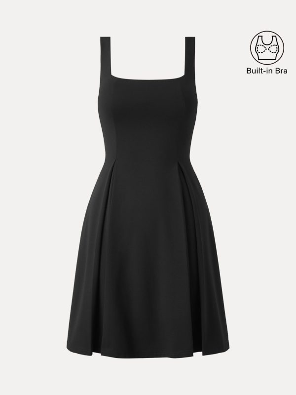 Square Neck Fit-and-flare Mini Bra Dress