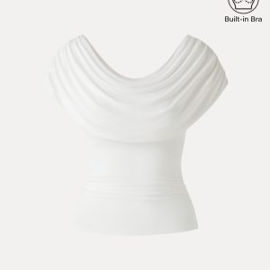 UltraSoft SkinKiss Draped U-Neck Ruched Bra Top - Image 12