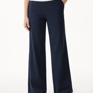 Stretch Cotton Polka Dot Wide Leg Pull-On Pants with Pockets Limited Edition - Image 4