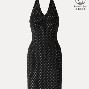 Soft Stretch Cotton Halter Neck Polka Dot Mini Bra Dress Limited Edition - Image 18
