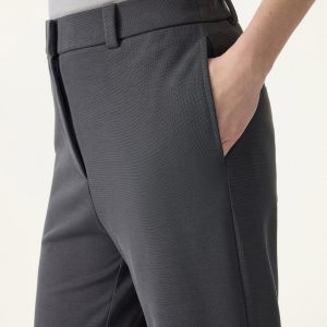 Wrinkle-Resistant High Rise Flared Trousers with Pockets - Image 6