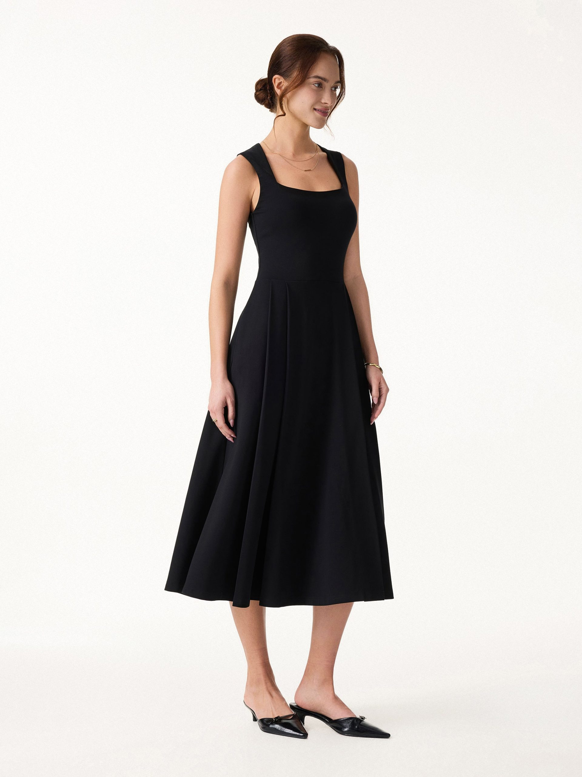 The Anytime Little Black Bra Dress with Pockets - Image 9
