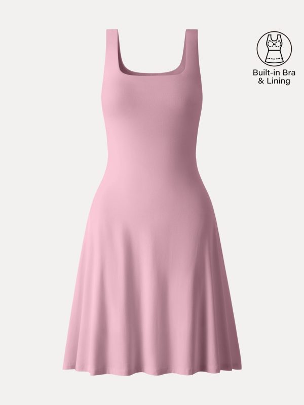 SkinKiss Cooling Square Neck Mini Bra Dress