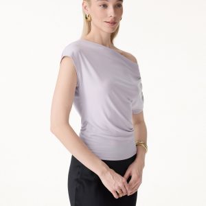 Cool-Touch Asymmetrical Ruched Shoulder Top - Image 8