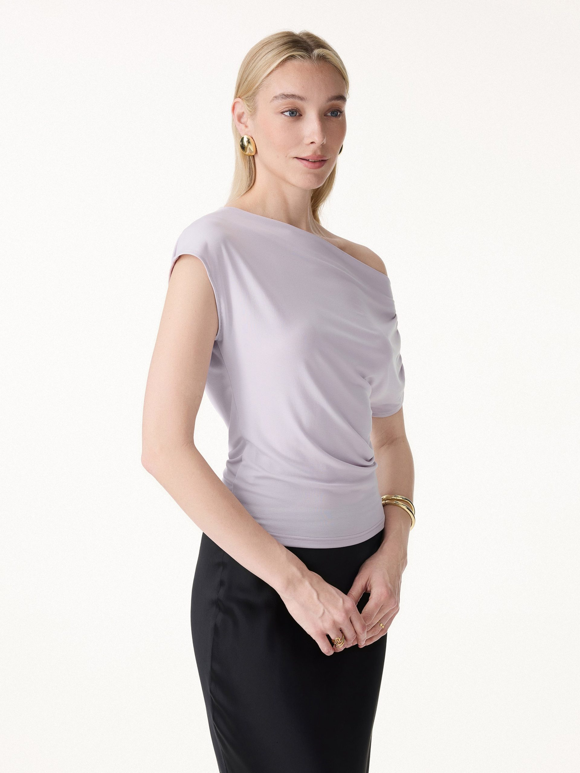 Cool-Touch Asymmetrical Ruched Shoulder Top - Image 8