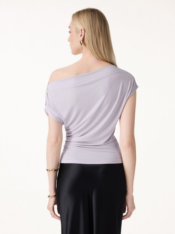 Cool-Touch Asymmetrical Ruched Shoulder Top