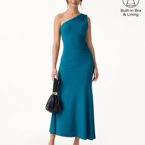 SkinKiss Ruched One Shoulder Maxi Bra Dress - Image 1