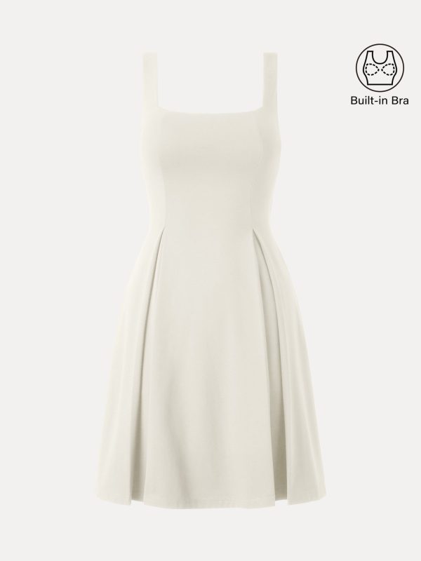Square Neck Fit-and-flare Mini Bra Dress