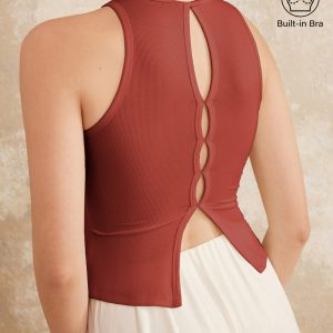 Crewneck Cut-out Bandless Bra Tank